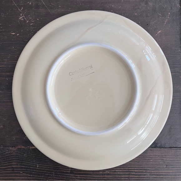 Vintage Crate & Barrel Italy Handpainted Tomato/Apple Leaf Print Ceramic Plate - Picture 4 of 6